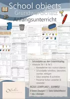 Vorschau - Arbeitsblätter - School objects - Grundwortschatz Anfangsunterricht - 8 Seiten - Deckblatt
