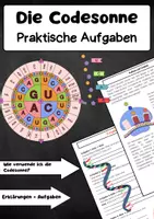 Vorschau - Arbeitsblätter - Die Codesonne Anwendungsaufgaben: Codons, DNA, RNA, Protein - Deckblatt