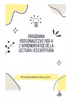 Vista previa - Para docentes: organización, planificación y formación - Esquema PROGRAMA PERSONALITZAT de lectura i escriptura (oposicions PT) - Portada