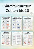 Vorschau - Aufgabenkarten - Zahlenraum bis 10 - Klammerkarten Anzahlen bestimmen - Deckblatt
