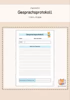 Vorschau - Arbeitsblätter - Gesprächsprotokoll Notizzettel - Deckblatt