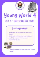 Vorschau - Klassenarbeiten - Young World 4 Unit 3 - fixfertige Prüfung - Deckblatt