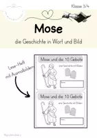 Vorschau - Arbeitsblätter - Die Geschichte von Mose - inklusive Ausmalbildern - Deckblatt