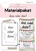 Vorschau - Arbeitsblätter - Das oder dass? - Merkplakate und Übungsheft - Deckblatt
