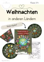 Vorschau - Unterrichtsreihen - Weihnachten in anderen Ländern - Materialpaket (Heft, Wimpelkette, Legekreis) - Deckblatt