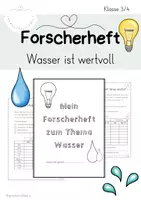 Vorschau - Unterrichtsreihen - Forscherheft zum Thema Wasser - Homeschooling - Deckblatt