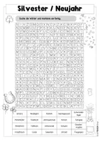Vorschau - Arbeitsblätter - Silvester / Neujahr - Wortsuche - Seite 3