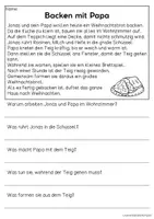 Vorschau - Arbeitsblätter - Backen im Advent | Leseverständnis, Klasse 1 + 2 - Seite 3