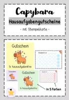 Vorschau - Anderer Materialtyp - Capybara-Klasse: Hausaufgabengutschein und Stempelkarte - Deckblatt