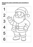 Aperçu - Apprentissages en autonomie - Puzzles numérotés de Noël (maternelle, CP, inclusion) (différenciation) - Page 1