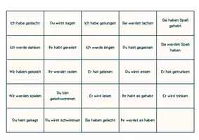 Vorschau - Spiele - Zeiten-Lege-Aufdeckpiel (Präsens, Präteritum, Perfekt, Futur) - Seite 1