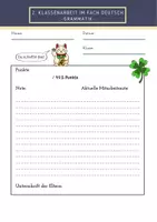 Vorschau - Klassenarbeiten - Klassenarbeit Grammatik Klasse 5 - Deckblatt