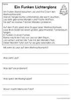 Vorschau - Arbeitsblätter - Besuch auf dem Weihnachtsmarkt | Leseverständnis, Klasse 1 + 2 - Seite 1