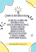 Vista previa - Refuerzo / NEE / Materiales de apoyo - PF Tema 16: deficiència visual (oposició PT GVA) RESUM - Portada