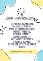 Vista previa - Refuerzo / NEE / Materiales de apoyo - PF Tema 14: deficiència auditiva (oposició PT GVA) RESUM - Portada