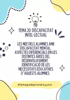 Vista previa - Refuerzo / NEE / Materiales de apoyo - PF Tema 20: discapacitat intel·lectual (oposició PT GVA) RESUM - Portada