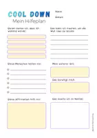 Vorschau - Arbeitsblätter - Wut Hilfeplan Auslöser Cool Down Praxismaterial Coaching - Seite 1