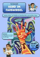 Vorschau - Stundenentwürfe - Hand im Farbwirbel – Kreatives Kunstprojekt mit Bunt- oder Filzstiften - Deckblatt