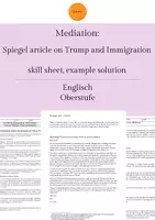 Vorschau - Arbeitsblätter - Mediation: article on Trump and immigration (The American Dream) + skill sheet & Lösung - Deckblatt