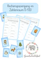 Vorschau - Spiele - Rechenspaziergang Winter (Zahlenraum 0-100 - zwei Versionen, zweifach differenziert) - Deckblatt