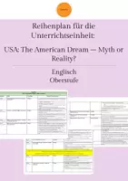 Vorschau - Unterrichtsreihen - Reihenplan für die Unterrichtseinheit "The American Dream – Myth or Reality?" - Deckblatt