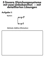 Vorschau - Arbeitsblätter - Lineare Gleichungssysteme mit zwei Unbekannten grafischer Darstellung - Seite 1