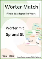 Vorschau - Spiele - WörterMatch: Wörter mit Sp und St - Deckblatt