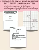 Vorschau - Arbeitsblätter - Lineare Gleichungssysteme mit zwei Unbekannten grafischer Darstellung - Deckblatt
