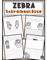 Vorschau - Arbeitsblätter - Thema Zebra: Kreatives Schreiben mit fragen (2.–4. Klasse) - Deckblatt