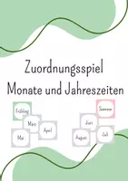 Vorschau - Spiele - Materialpaket Zuordnungsspiel Monate und Jahreszeiten - Seite 1