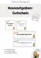 Vorschau - Präsentationen/Tafelbilder - Hausaufgaben - Gutschein (Classroom Management) - Deckblatt