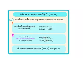 Vista previa - Hojas de trabajo - Mínimo común múltiplo y máximo común divisor - página 1
