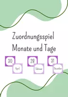 Vorschau - Spiele - Zuordnunggspiel Monate und Tage - Deckblatt
