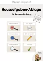 Vorschau - Bildkarten - Hausaufgaben - Kontrolle & Parkplatz (Classroom Management) - Deckblatt