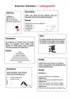 Vorschau - Arbeitsblätter - Kreativer Workshop: Liebesgedichte schreiben - Anleitung & Inspiration - Auswahl verschiedener Gedichttypen (z.B. Haiku, Rondell, Akrostichon) - Deckblatt