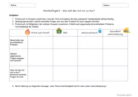 Vorschau - Arbeitsblätter - Arbeitsblatt: Nachhaltigkeit - Was hat das mit mir zu tun? - Deckblatt
