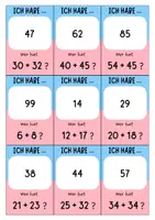 Vorschau - Spiele - Grundrechenarten Addition 1 bis 100 - Ich habe... Wer hat...? Spiel Mathe - Seite 3