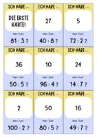 Vorschau - Spiele - Grundrechenarten Division 1 bis 100 - Ich habe... Wer hat...? Spiel Mathe - Seite 2