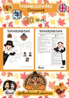 Vista previa - Hojas de trabajo - THANKSGIVING – Crossword (30 Words) - Portada
