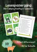 Vorschau - Arbeitsblätter - Lesespaziergang "Der Camping-Ausflug in Schweden" - Deckblatt