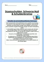 Vorschau - Arbeitsblätter - Staatsschulden, Schwarze Null & Schuldenbremse – Komplettes Unterrichtspaket (Oberstufe Wirtschaft/SoWi) - Seite 2
