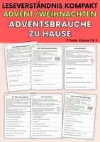 Vorschau - Arbeitsblätter - 24 Adventgeschichten | Fertiges Bundle, Leseverständnis Klasse 1 & 2 - Seite 1