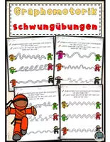 Vorschau - Arbeitsblätter - FREEBIE: Kostenloses Ninja Schwungübungen Arbeitsblätter - Deckblatt