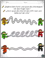 Vorschau - Arbeitsblätter - FREEBIE: Kostenloses Ninja Schwungübungen Arbeitsblätter - Seite 2