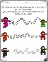 Vorschau - Arbeitsblätter - FREEBIE: Kostenloses Ninja Schwungübungen Arbeitsblätter - Seite 3