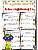 Vorschau - Arbeitsblätter - FREEBIE: Kostenloses Planeten Schwungübungen Arbeitsblätter - Deckblatt