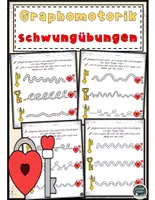 Vorschau - Arbeitsblätter - FREEBIE: Kostenloses Schlüssel Schwungübungen Arbeitsblätter - Deckblatt