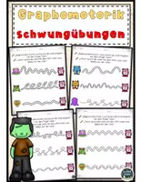 Vorschau - Arbeitsblätter - FREEBIE: Kostenloses Monster – Schwungübungen Arbeitsblätter - Deckblatt