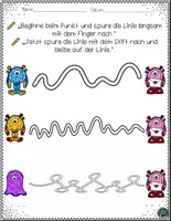 Vorschau - Arbeitsblätter - FREEBIE: Kostenloses Monster – Schwungübungen Arbeitsblätter - Seite 3