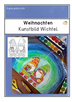 Vorschau - Arbeitsblätter - Weihnachten- Wichtel Kunstbild - Deckblatt